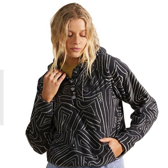 BILLABONG PULLOVER HOODED SWEATSHIRT WATER RESISTANT KANGAROO POCKET SIZE XS NWT - Picture 4 of 5